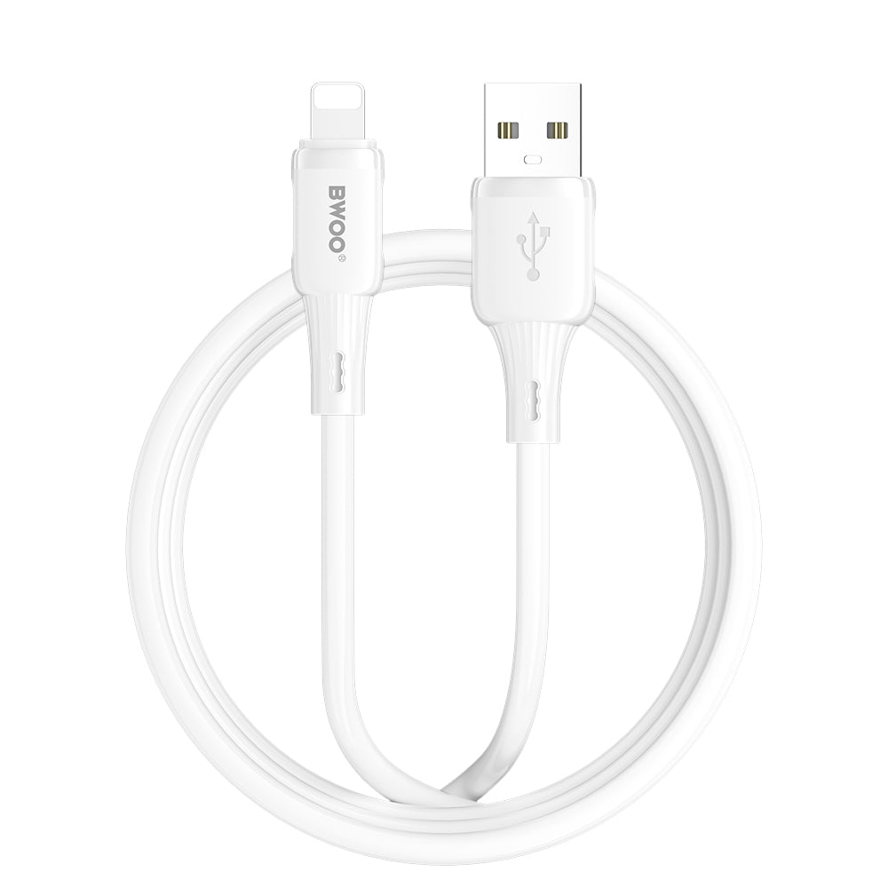 Dátový a nabíjací kábel USB-A - Lightning BWOO X329L, 15W, 1m, biely