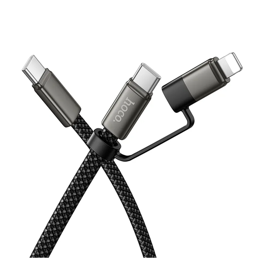 Dátový a nabíjací kábel USB-C - Lightning / USB-C HOCO X125, 60W, 1m, čierny