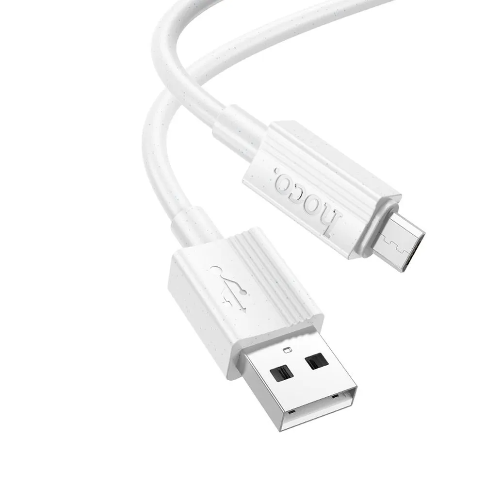 USB-A to microUSB Data and Charging Cable HOCO X107, 18W, 1m, White