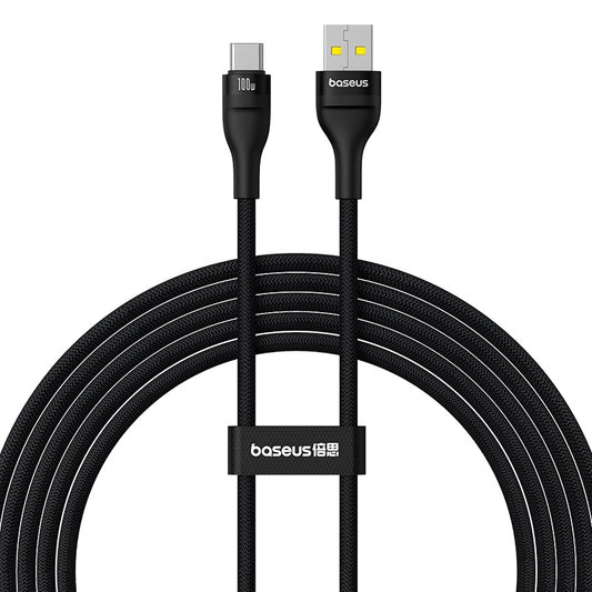 Dátový a nabíjací kábel USB-A - USB-C Baseus Flash Series II, 100W, 2m, čierny P10311804111-01