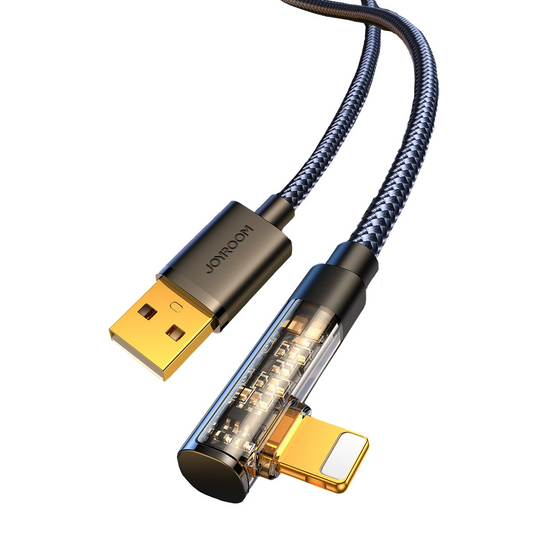 Dátový a nabíjací kábel USB-A - Lightning Joyroom S-UL012A6 Angled, 18W, 1,2 m, čierny