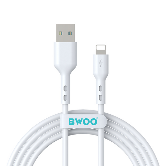 Dátový a nabíjací kábel USB-A - Lightning BWOO BO-X172L-2M, 15W, 2m, biely