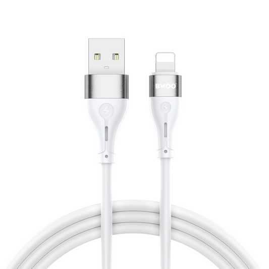 Dátový a nabíjací kábel USB-A - Lightning BWOO X280L, 15W, 1m, biely