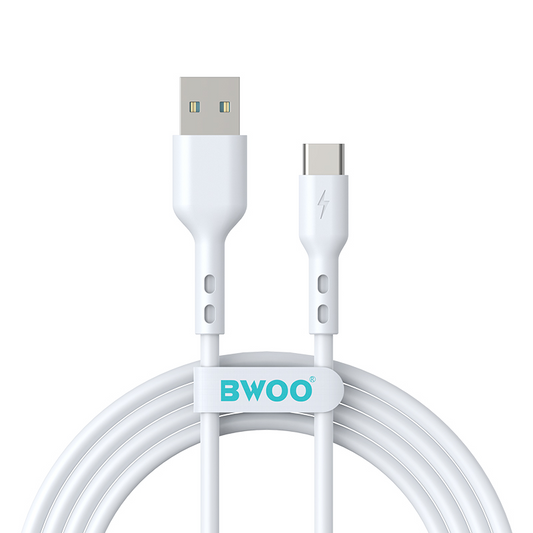 Dátový a nabíjací kábel USB-A - USB-C BWOO BO-X172C-2M, 15W, 2m, biely