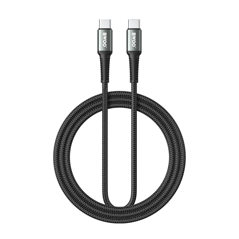 Dátový a nabíjací kábel USB-C - USB-C BWOO BO-X288C-C, 60W, 1m, čierny