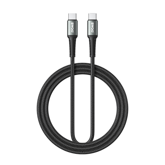 Dátový a nabíjací kábel USB-C - USB-C BWOO BO-X288C-C, 60W, 1m, čierny