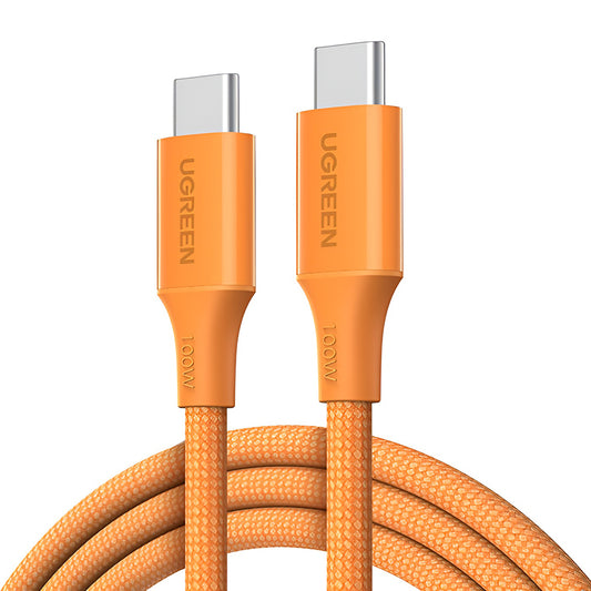 Dátový a nabíjací kábel USB-C - USB-C UGREEN L502, 100W, 1m, Oranžový