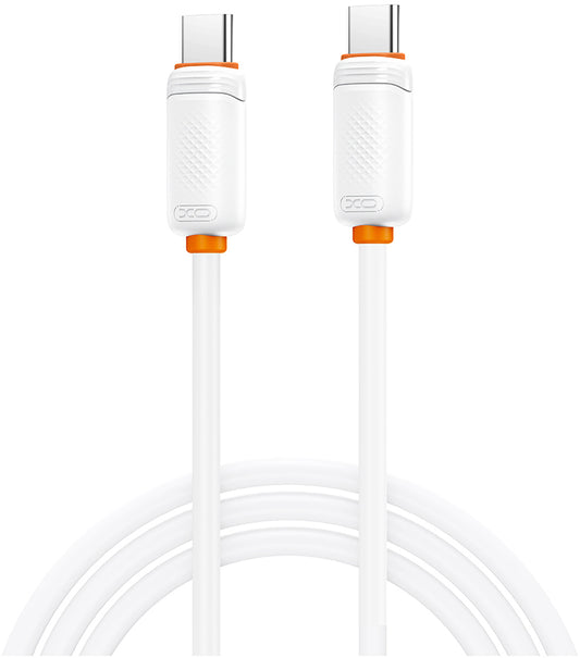 Dátový a nabíjací kábel USB-C - USB-C XO Design NB-Q302B, 60W, 1m, biely