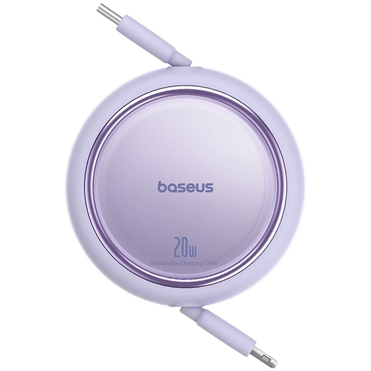 Dátový a nabíjací kábel USB-C - Lightning Baseus Free2Pull Mini Retractable, 20W, fialový P10364501511-00