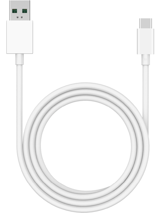 Dátový a nabíjací kábel USB-A - USB-C Oppo DL129, 1m, biely 611602000006