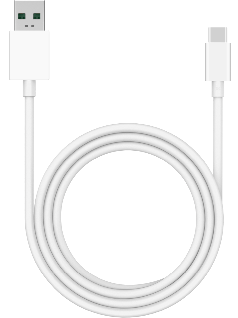 Dátový a nabíjací kábel USB-A - USB-C Oppo DL154, 1m, biely 611602000020