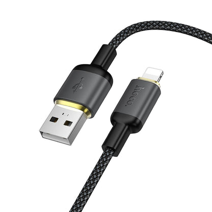 Dátový a nabíjací kábel USB-A - Lightning HOCO X128 Benefit, 12W, 1m, čierny