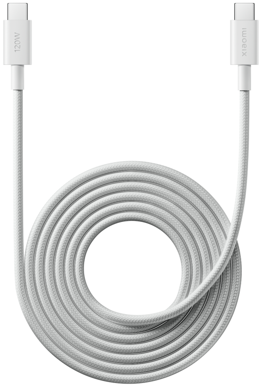 Dátový a nabíjací kábel USB-C - USB-C Xiaomi, 120W, 2m, biely BHR087AGL