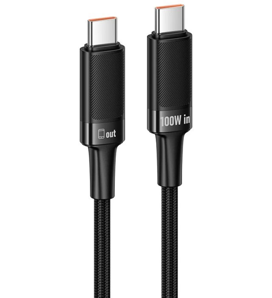 Dátový a nabíjací kábel USB-C - USB-C HOCO U153 Extreme, 100W, 1,2 m, čierny