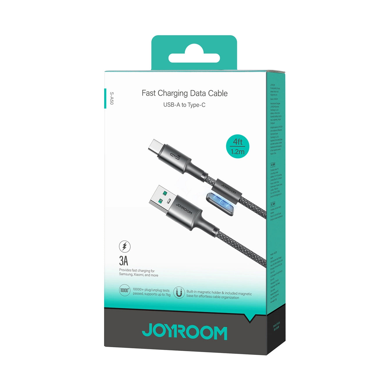Dátový a nabíjací kábel USB-A - USB-C Joyroom S-A50, 60W, 1.2m, Sivý