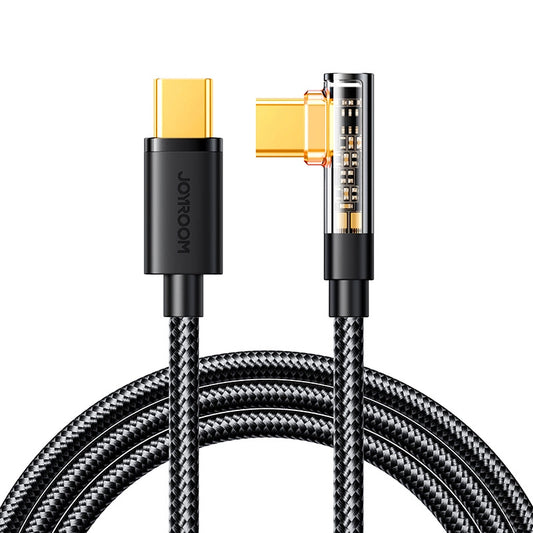 Dátový a nabíjací kábel USB-C - USB-C Joyroom S-CC100A6 Angled, 100W, 1.2m, čierny