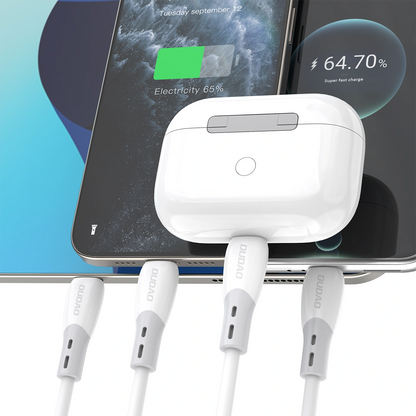 Dátový a nabíjací kábel USB-C - USB-C Dudao L25SC, 60W, 2m, Biela