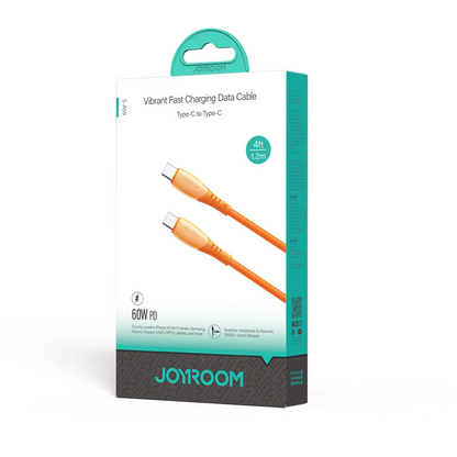 Dátový a nabíjací kábel USB-C - USB-C Joyroom S-A59 Vibrant, 60W, 1.2m, Oranžový