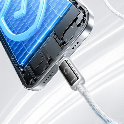 Dátový a nabíjací kábel USB-C - USB-C Joyroom S-A55 StarFlight Display, 100W, 1.2m, Biela