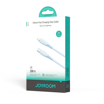 Dátový a nabíjací kábel USB-C - Lightning Joyroom S-A59 Vibrant, 30W, 1.2m, Modrý