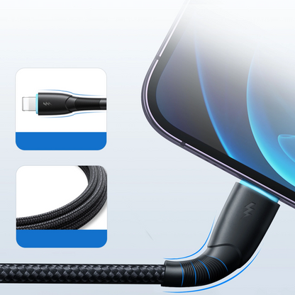 Dátový a nabíjací kábel USB-A – Lightning Joyroom SA32-AL3, 18 W, 1 m, čierny