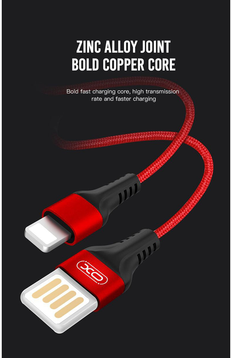 Dátový a nabíjací kábel USB-A - microUSB XO Design NB118, 18W, 1m, Červený