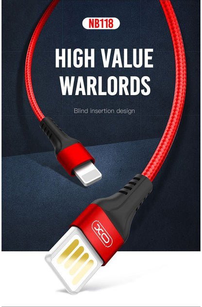 Dátový a nabíjací kábel USB-A - microUSB XO Design NB118, 18W, 1m, Červený