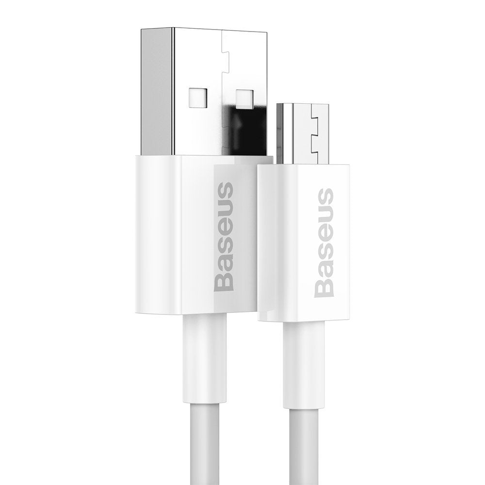 Dátový a nabíjací kábel USB-A - microUSB Baseus Superior Series, 18W, 2m, Biely CAMYS-A02
