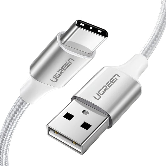 Dátový a nabíjací kábel USB-A - USB-C UGREEN US288, 18W, 2m, Biela