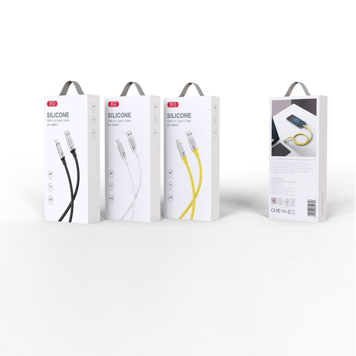 Dátový a nabíjací kábel USB-A - USB-C XO Design NB251, 18W, 1m, čierny