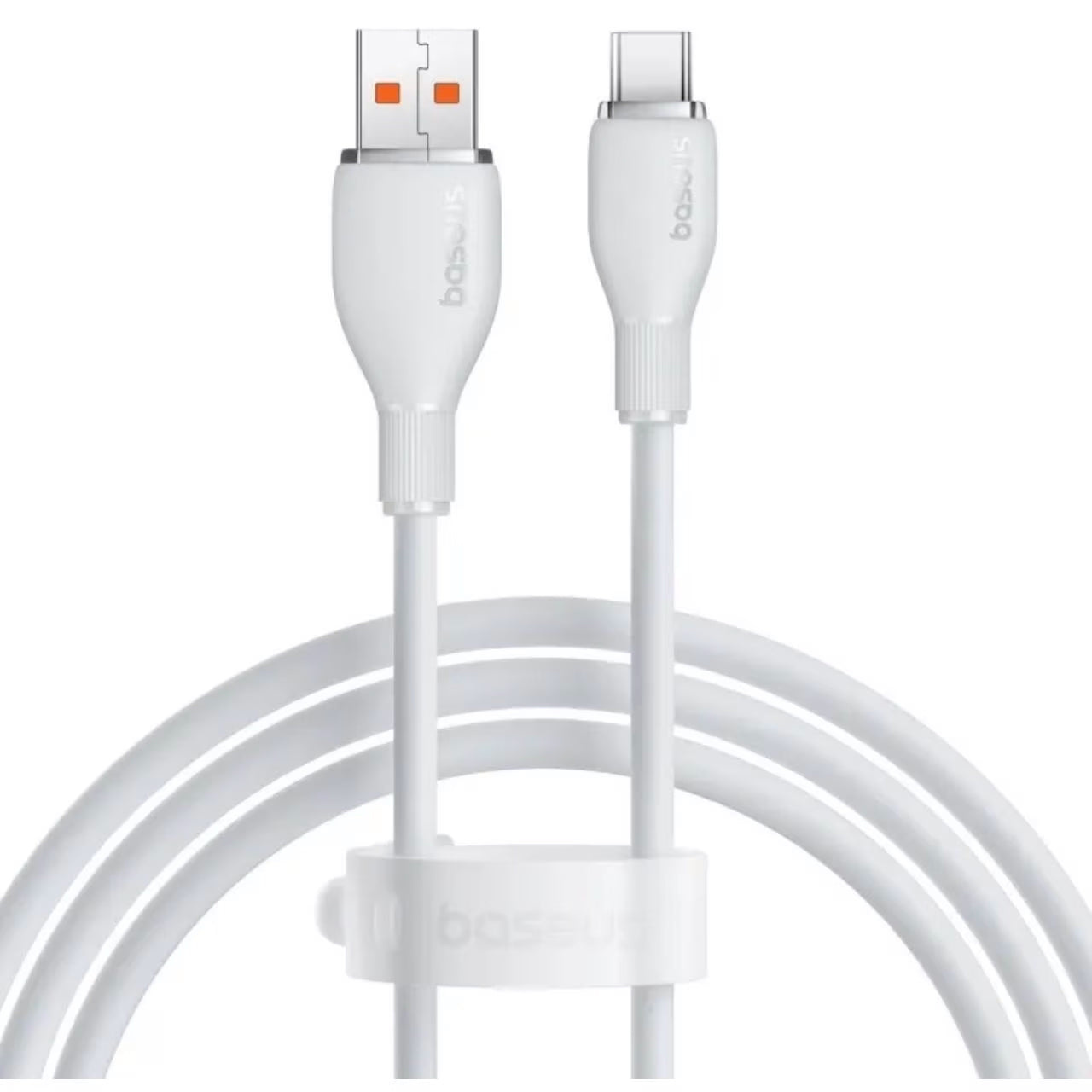 Dátový a nabíjací kábel USB-A - USB-C Baseus Pudding, 100W, 1.2m, biely