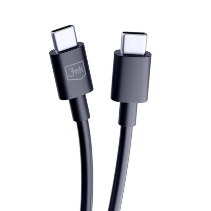 Dátový a nabíjací kábel USB-C - USB-C 3MK Hyper, 100W, 1.2m, čierny