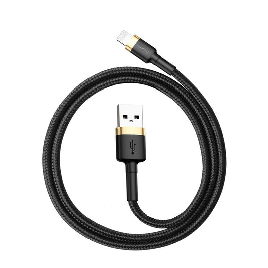 Dátový a nabíjací kábel USB-A - Lightning Baseus Cafule, 18W, 1m, Zlatý
