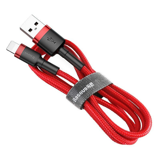 Dátový a nabíjací kábel USB-A - Lightning Baseus Cafule, 18W, 1m, červený CALKLF-B09