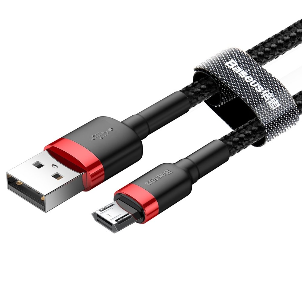 Dátový a nabíjací kábel USB-A - microUSB Baseus Cafule, 18W, 2m, červený
