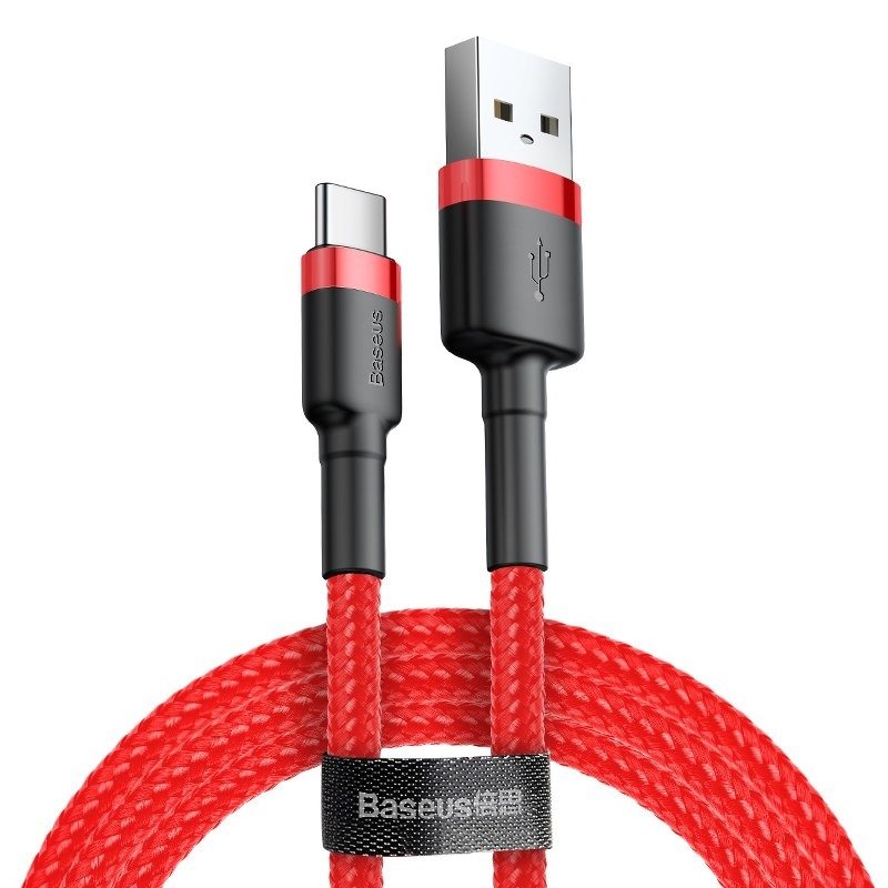 Dátový a nabíjací kábel USB-A - USB-C Baseus Cafule, 60W, 1m, červený