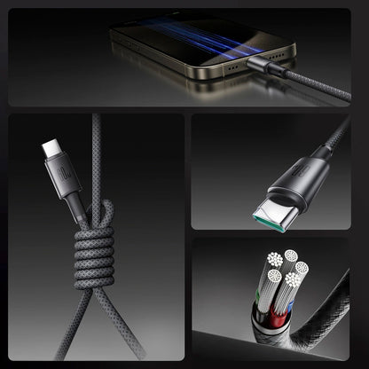 Dátový a nabíjací kábel USB-C - USB-C Joyroom S-A50, 60W, 1.2m, Sivý