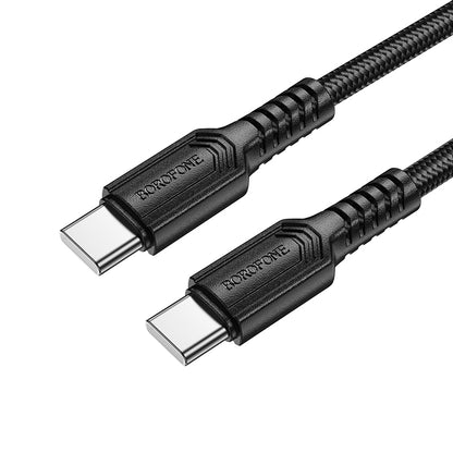 Dátový a nabíjací kábel USB-C - USB-C Borofone BX116 Certain, 60W, 1m, čierny