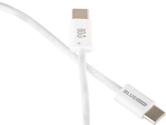 Dátový a nabíjací kábel USB-C - USB-C Blue Power NB-Q273, 60W, 1m, Biela