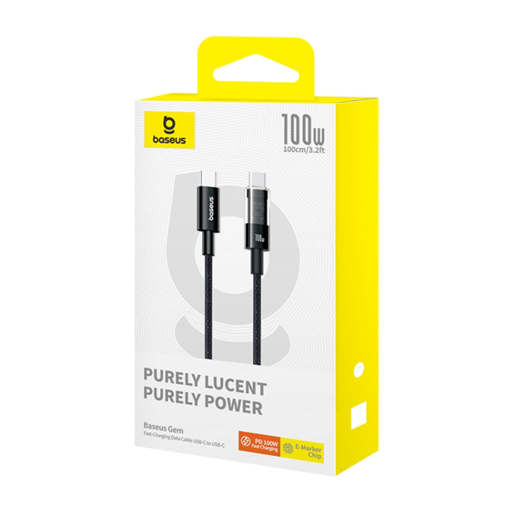 Dátový a nabíjací kábel USB-C - USB-C Baseus Gem, 100W, 1m, Čierny P10373000111-00