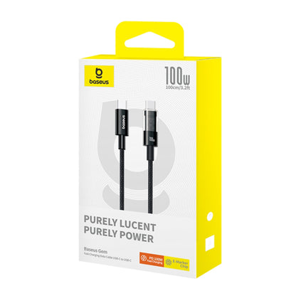 Dátový a nabíjací kábel USB-C - USB-C Baseus Gem, 100W, 1m, Čierny P10373000111-00