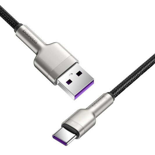 USB-A to USB-C Data and Charging Cable Baseus Cafule Metal Series, 66W, 2m, Black CAKF000201