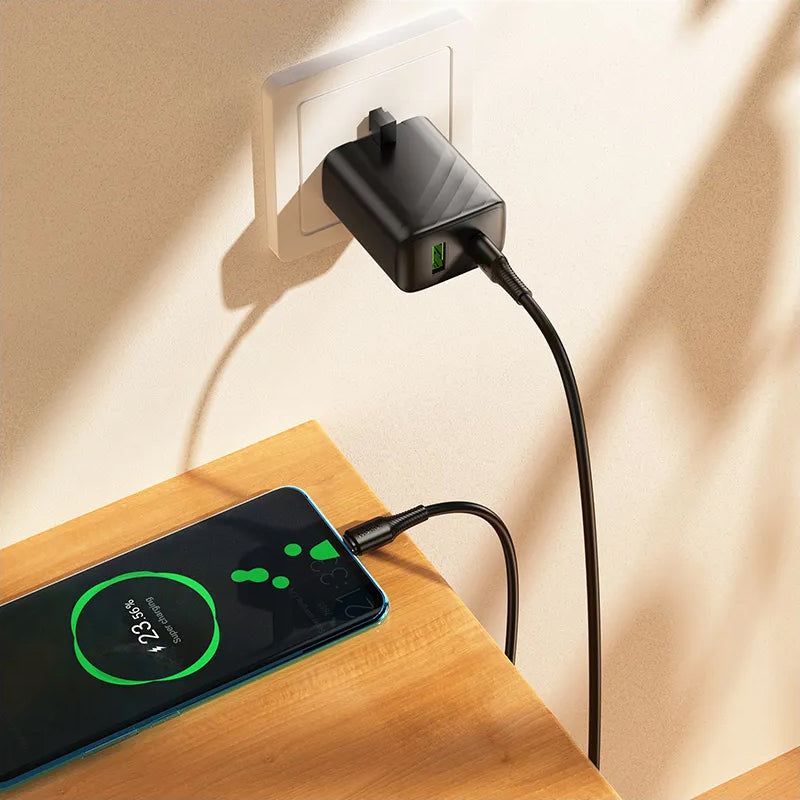 USB-C Data and Charging Cable - USB-C HOCO X120, 60W, 1m, Black