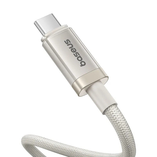 Dátový a nabíjací kábel USB-C - USB-C Baseus Titanium, 100W, 1m, Strieborný P10378100G21-00