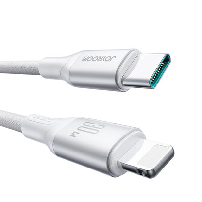 Dátový a nabíjací kábel USB-C - Lightning Joyroom S-A28 Flash, 30W, 1m, Biela