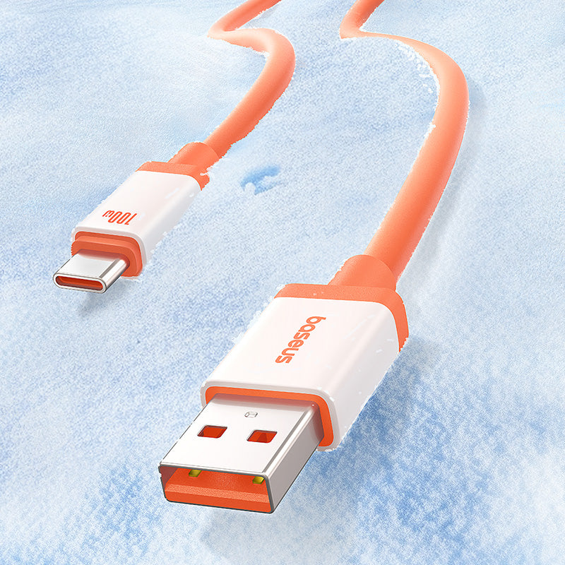Dátový a nabíjací kábel USB-A - USB-C Baseus Zero Degree Series, 100W, 2m, Červený
