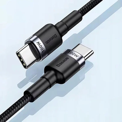 Dátový a nabíjací kábel USB-C - USB-C Baseus Cafule, 100W, 2m, Sivý CATKLF-BLG1