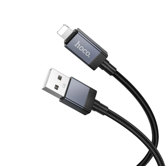 Dátový a nabíjací kábel USB-A - Lightning HOCO X118 Display, 12W, 1m, čierny