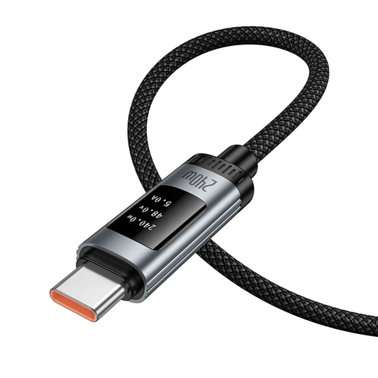 Dátový a nabíjací kábel USB-C - USB-C HOCO Display U148, 240W, 1.2m, Čierny