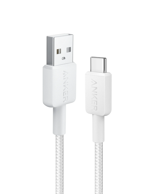 Dátový a nabíjací kábel USB-A - USB-C Anker 322, 18W, 1.8m, Biely A81H6G21